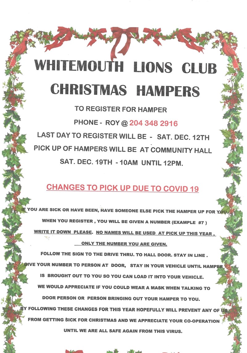 Last day to register for Christmas Hampers